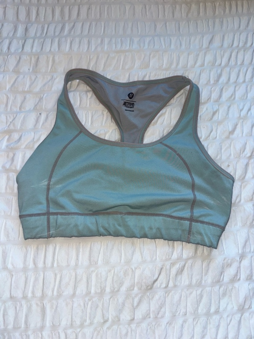 Old Navy Racerback Sports Bra in Light Blue with Gray Trim